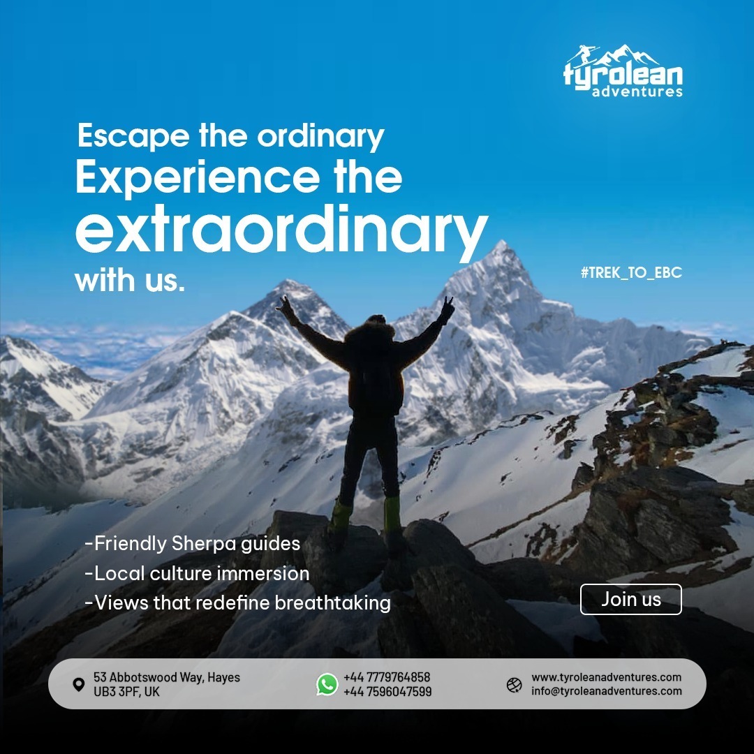 tyroleanski's tweet photo. Step into the heart of the Himalayas and discover a journey beyond imagination. Experience the majestic Everest Base Camp trek with Tyrolean Adventures—where every step reveals a new horizon. 🌄✨
.
.
#TrekToEBC #EverestBaseCamp #HimalayanAdventure #TyroleanAdventures #ExploreNep https://t.co/aqalb8OT8g