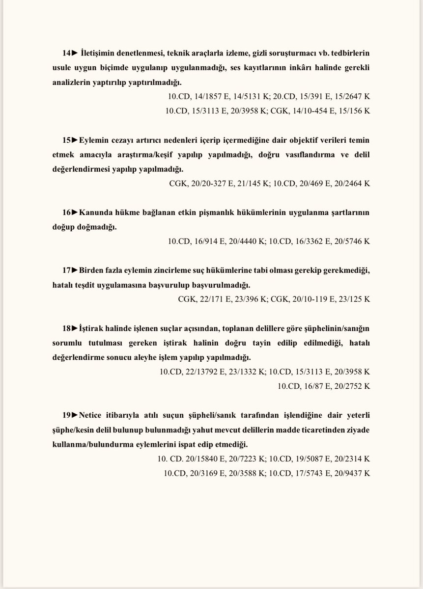 ahmetaslan_law's tweet photo. Uyuşturucu madde eylemlerine ilişkin yargılamalar kapsamında eylemin hangi suçu (kullanma-ticaret) oluşturduğu ve suçun sübut edip etmediği değerlendirirken dikkate alınması gereken hususlar: https://t.co/62JwTABLF9