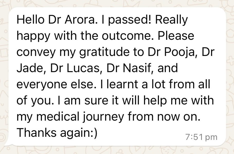 🙌 Congratulations! Another PLAB 2 Pass!!!

👉 All PLAB 2 Courses and Resources: aroramedicaleducation.co.uk/plab-2/

#CanPassWillPass #iWentWithArora #MedEd