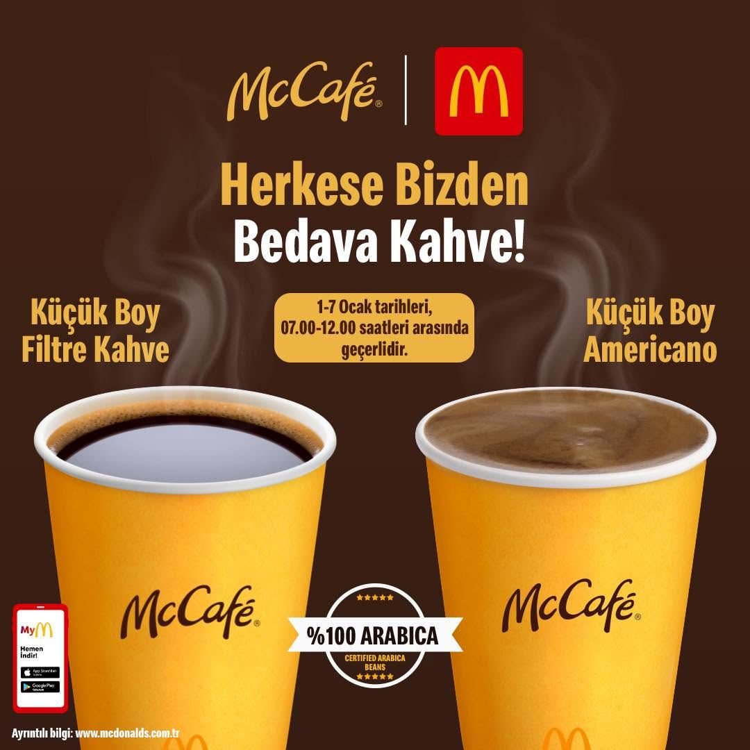 Pusholder (@pusholder) on Twitter photo McDonald's Türkiye, Herkese Bedava Kahve kampanyasını başlattı.
1-7 ocak tarihleri arasında 07.00-12.00 saatleri arasında küçük boy filtre kahve veya americano ücretsiz alınabilecek. #YeniYılKahvesi #işbirliği <a href="/McDonaldsTR/">McDonald's Türkiye</a> McDonald's Türkiye, Herkese Bedava Kahve kampanyasını başlattı.
1-7 ocak tarihleri arasında 07.00-12.00 saatleri arasında küçük boy filtre kahve veya americano ücretsiz alınabilecek. #YeniYılKahvesi #işbirliği <a href="/McDonaldsTR/">McDonald's Türkiye</a>