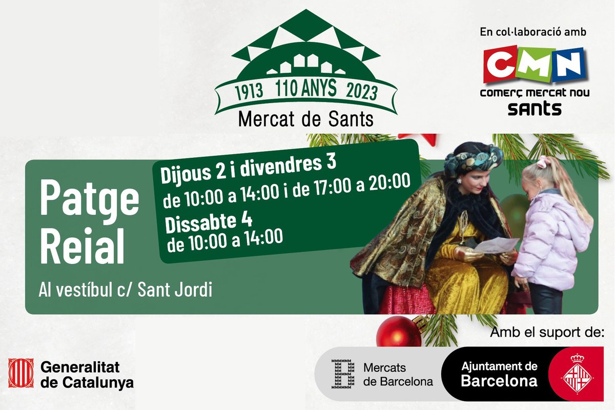 Districte de Sants-Montjuïc (@bcn_santsmont) on Twitter photo 📩 Avui els #ReisBCN són a:
🕥🕔 <a href="/CreuCobertaShop/">CreuCobertaShopping</a>
📍 #MeetingPoint #Hostafrancs
🕚🕔 Rei Gaspar <a href="/CarrerdSants/">Carrer de Sants</a>
📍 Rambla de #Sants
🕙🕔 Patge Reial <a href="/SantsMercat/">Mercat de Sants</a>
🕚🕓 <a href="/EixSantsCorts/">Eix Sants Les Corts</a>
📍 Can Mantega
🕕 Rei Baltasar
📍 Rambla Badal #laBordeta
🫅🏽🫅🫅🏿 ja.cat/ReisS-M 📩 Avui els #ReisBCN són a:
🕥🕔 <a href="/CreuCobertaShop/">CreuCobertaShopping</a>
📍 #MeetingPoint #Hostafrancs
🕚🕔 Rei Gaspar <a href="/CarrerdSants/">Carrer de Sants</a>
📍 Rambla de #Sants
🕙🕔 Patge Reial <a href="/SantsMercat/">Mercat de Sants</a>
🕚🕓 <a href="/EixSantsCorts/">Eix Sants Les Corts</a>
📍 Can Mantega
🕕 Rei Baltasar
📍 Rambla Badal #laBordeta
🫅🏽🫅🫅🏿 ja.cat/ReisS-M