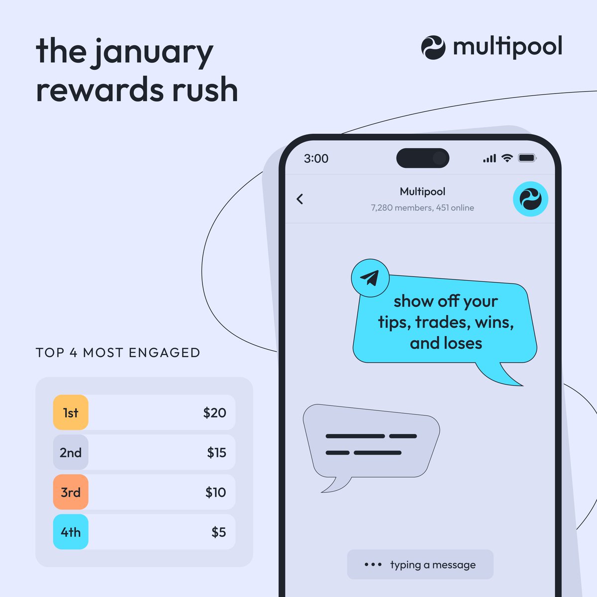 💡Introducing The January Reward Rush!

Think you’ve got the best trading strategy? Share tips, wins, or losses in the TG group. Claim a top 4 spot to win $MUL rewards!
🥇 1st: $20
🥈 2nd: $15
🥉 3rd: $10
🏅 4th: $5

Join the TG group for all the details. t.me/c/2093847684/5…