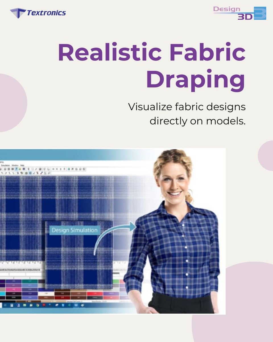 TextronicsWeb's tweet image. Boost Your Sales with Stunning Visuals! 🚀💼
Transform your vision with Design 3D! 🎨✨ Showcase products with lifelike 3D fabric rendering for garments, linens, and furnishings. Drive sales with realistic visuals that captivate customers and boost engagement.
#design3d
