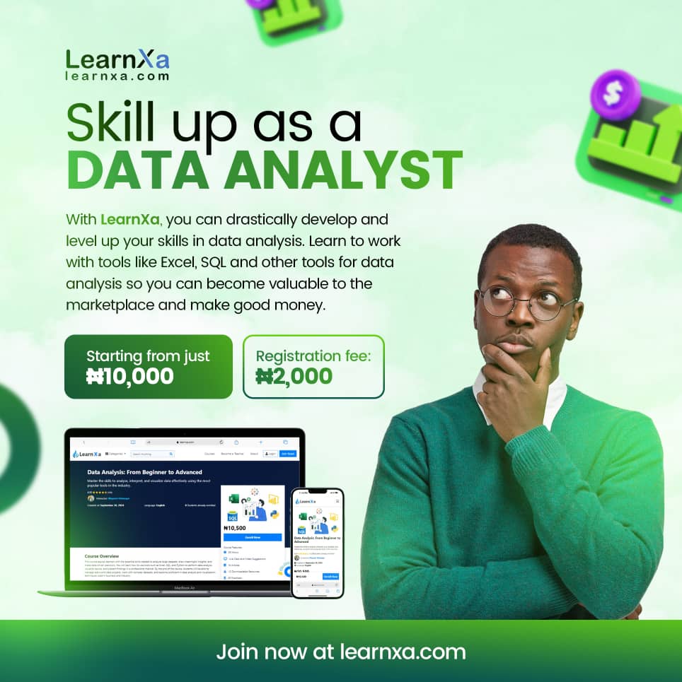 LearnXa's tweet photo. Data Analysis is required in every company because all companies deals with data. No matter what you studied or studying in school, Data Analysis fits your line. https://t.co/9fP8OJmMOr