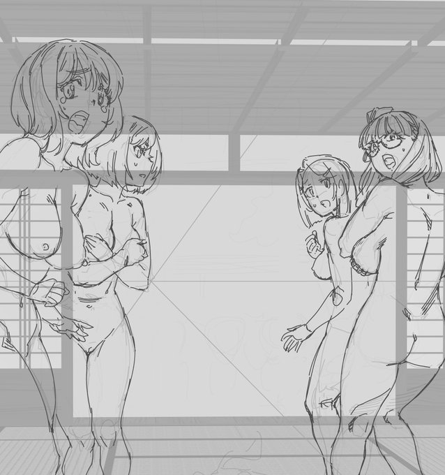 今回はちゃんと背景置いてから下書きしてる 