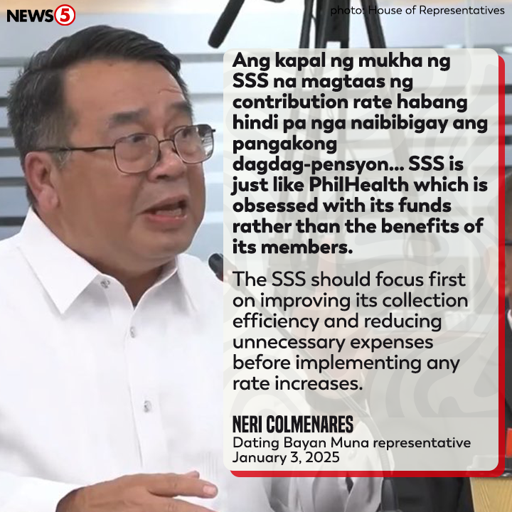 'ANG KAPAL NG MUKHA NG SSS'

Pinuna ni dating Bayan Muna representative Neri Colmenares ang pagtaas ng contribution rate ng Social Security System #SSS sa 15% ngayong taon. #News5