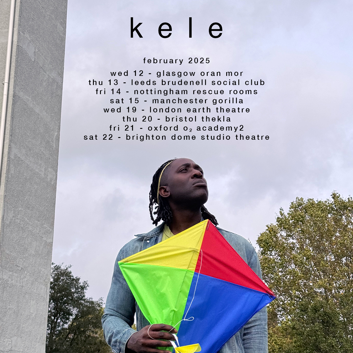 Bloc Party's <a href="/keleokereke/">Kele</a> is heading out on his first UK solo tour in 8 YEARS next month! 🪁

Tickets on sale now at tix.to/Kele