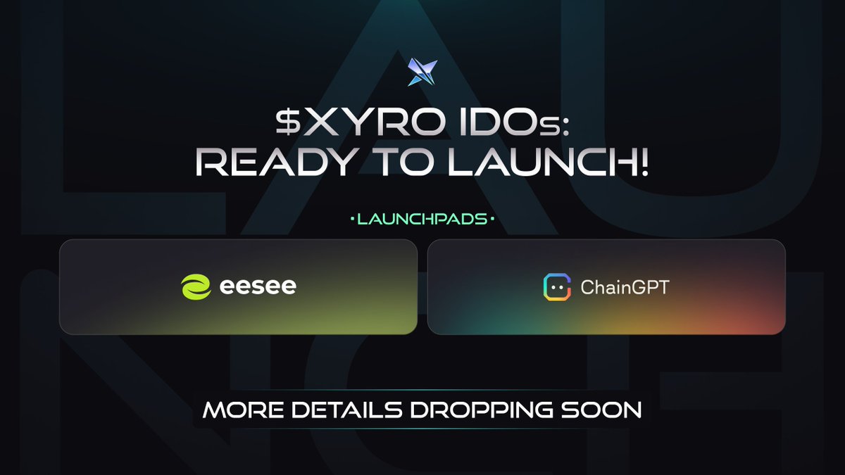 XYRO 🔮 (@xyro_io) on Twitter photo IDOs Confirmed! ✅
2025 is off to an electrifying start with BIG $XYRO IDO announcements!
$XYRO is set to launch on top-tier launchpads, paving the way for an epic year ahead! ⚡️
🔥 <a href="/ChainGPT_Pad/">ChainGPT Pad</a> – The ultimate fundraising platform shaping the next wave of Web3 innovations! IDOs Confirmed! ✅
2025 is off to an electrifying start with BIG $XYRO IDO announcements!
$XYRO is set to launch on top-tier launchpads, paving the way for an epic year ahead! ⚡️
🔥 <a href="/ChainGPT_Pad/">ChainGPT Pad</a> – The ultimate fundraising platform shaping the next wave of Web3 innovations!