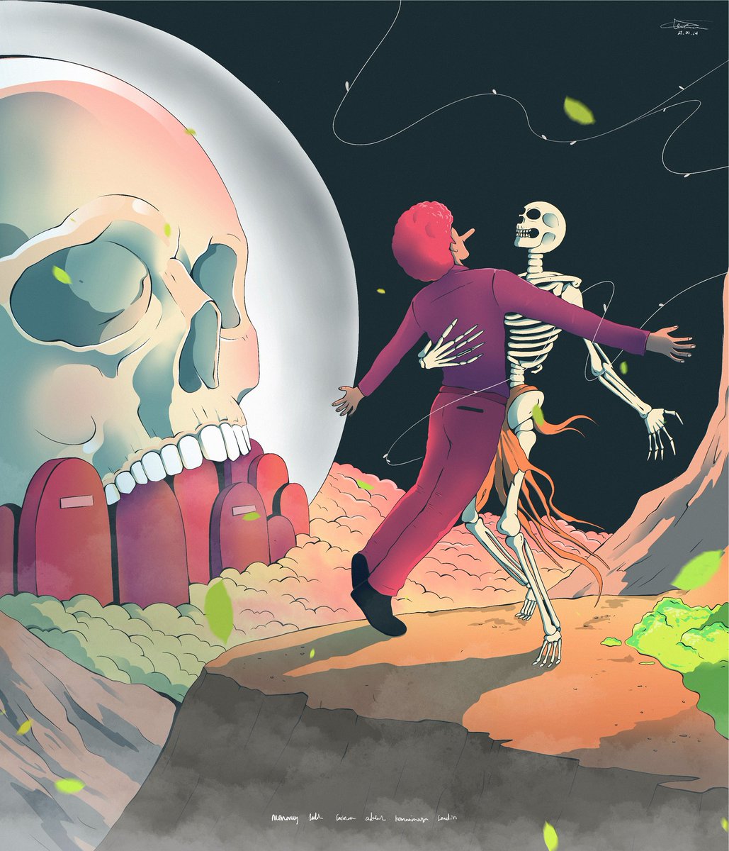 a couple in solitude 
#art #ArtistOnTwitter #surrealism #conceptualart #ursula #skull