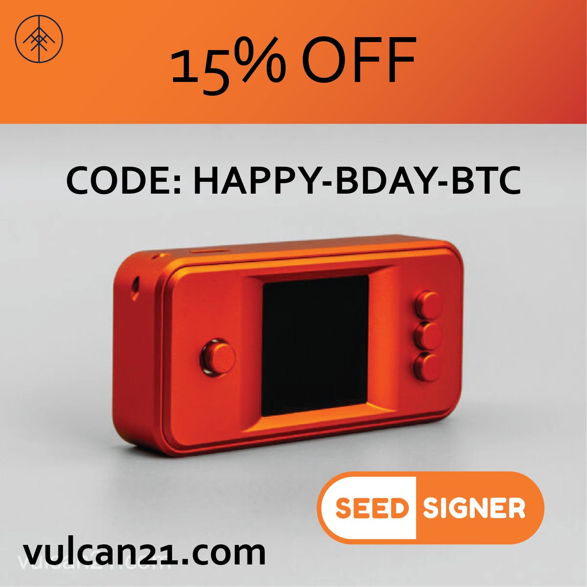 🔐 Secure your #Bitcoin now 🔐

We’re honoring Bitcoin’s first block with a 15% discount on the most robust self-custody tools, including <a href="/SteelQR21/">SteelQR21</a> and <a href="/SeedSigner/">SeedSigner</a>.

It’s time to secure what’s yours.

Worldwide shipping🚚

HAPPY-BDAY-BTC code is live at vulcan21.com