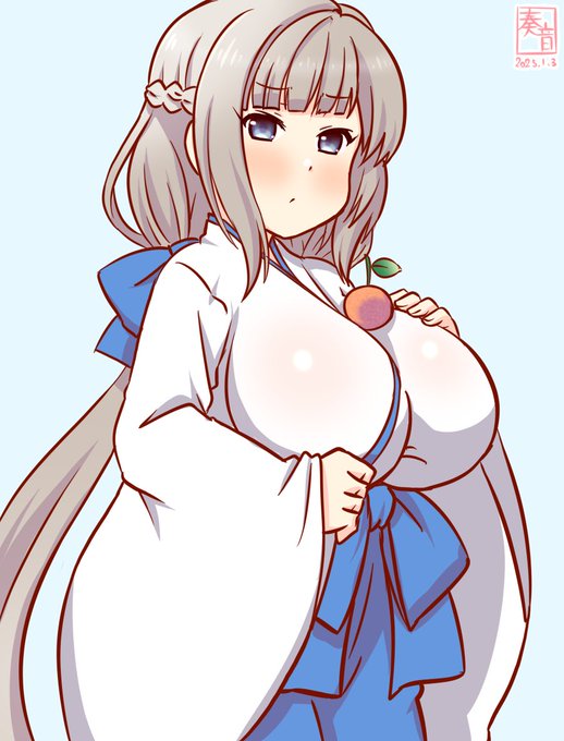 「カガミ=モチ? 待ってなさい。…これよ」ポインッ #艦これ版真剣お絵描き60分一本勝負_20250103 #メリーランド