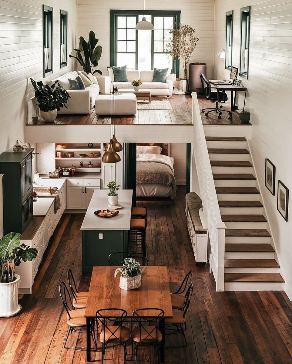 HOUSEPORN___'s tweet photo. Cozy loft apartment. https://t.co/1ZkbseDe8p