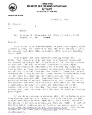 JUST IN🚨 THE SEC IS NOW RECEIVING HUNDREDS OF FOIA REQUESTS FOR GAMESTOP'S MISSING FTD DATA

➡️ This comes after the controversy of the SEC denying a FOIA request for the missing $GME FTD data