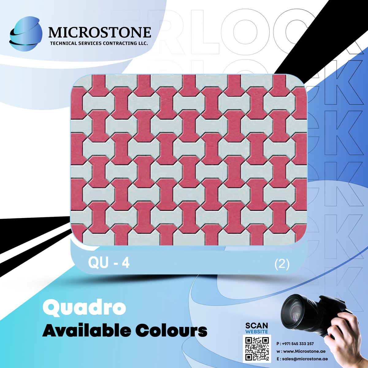 Microstone_ae's tweet photo. Transform your space with a wide variety of shapes and colors tailored to your style. 
✔️ High quality 
✔️ Competitive prices 
✔️ Fast execution
📷 Phone: +971 54 533 3257
📷 Email: info@microstone.ae
📷 Visit: https://t.co/bwro0hza9b
#Microstone #Interlock #QualityAndDesign https://t.co/utCIudGTg9