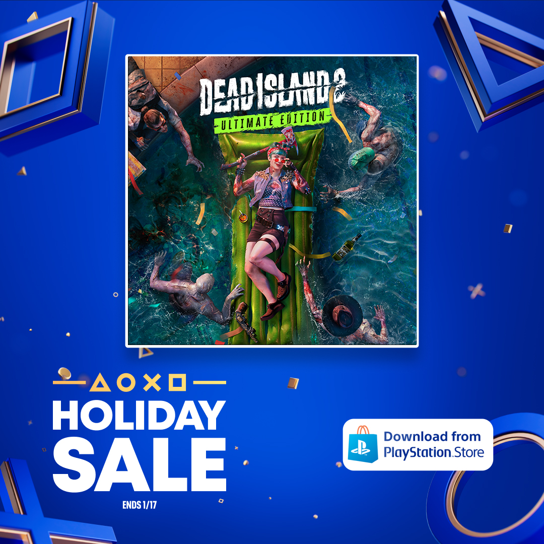 Survive the season, Slayer style 🧟‍♂️❄️ Dead Island 2 Ultimate Edition is on sale in the PS Holiday Sale. Start your year with a bang—literally.

🪓 spkl.io/6018fkdVM

#DeadIsland #SeeYouInHELLA