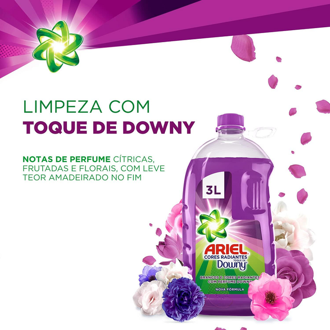 Sabão Líquido Ariel Cores Radiantes Toque de Downy – 3L