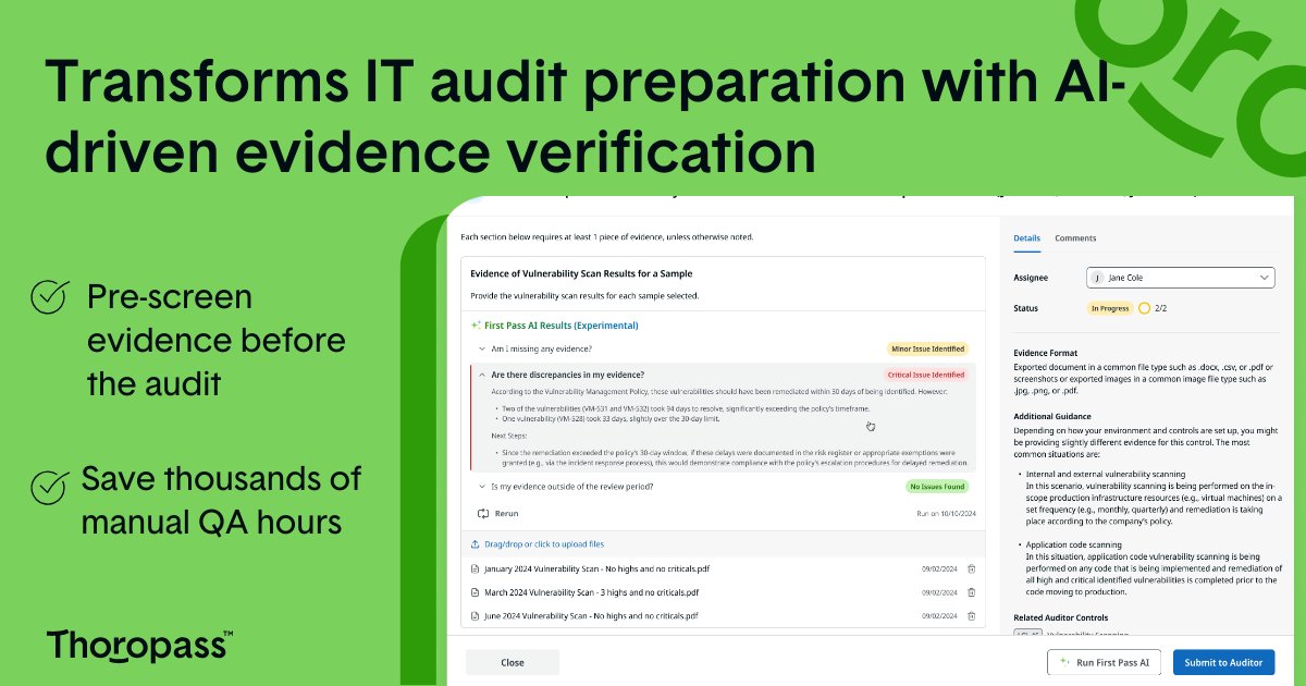 ❄️ December product updates:

✅ Centralized, organized communication for easier control &amp; evidence management.
✅ AI-driven evidence verification, speeding up IT audits and eliminating bottlenecks.
✅ Simplified multi-product compliance.

bit.ly/46pIoEB