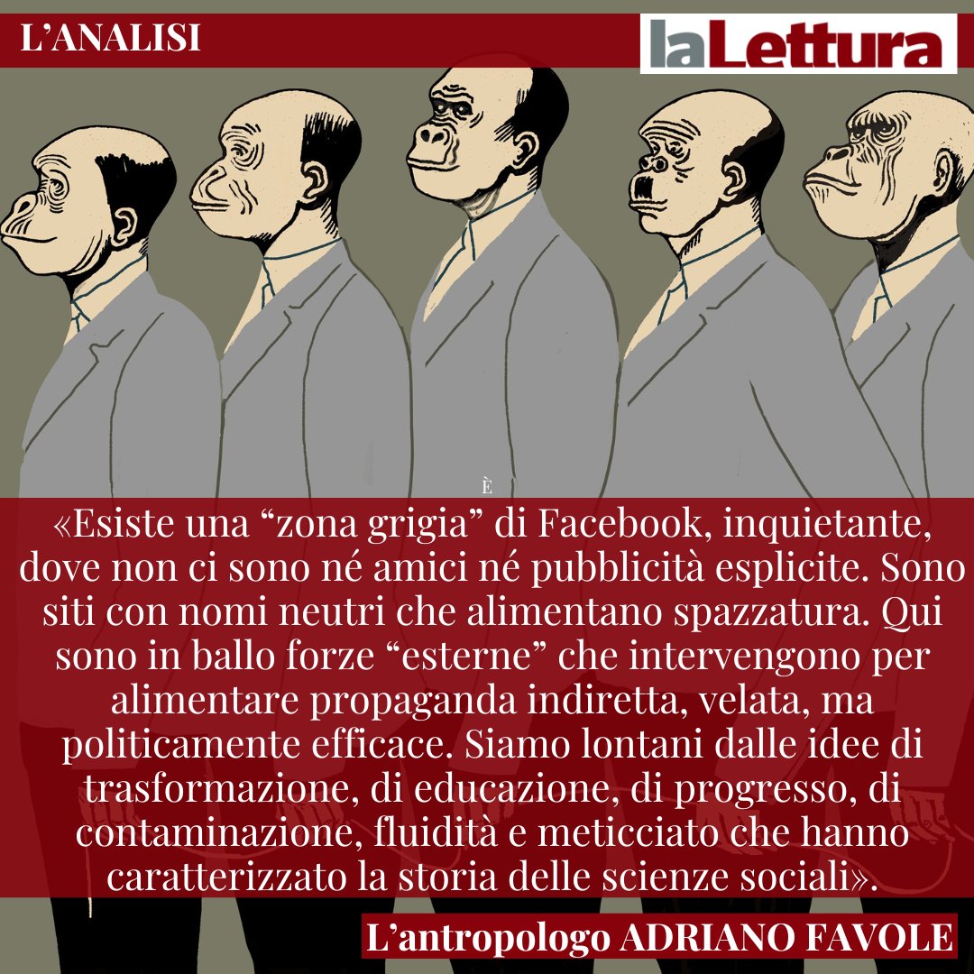 .<a href="/AdrianoFavole/">Adriano Favole</a> riflette sui vent'anni di Facebook (e sugli altri social): salutati come strumenti di libertà, si sono trasformati in pericolosi sistemi di manipolazione di massa. L'approfondimento su «la Lettura», con un testo di Matteo Bussola bit.ly/4fREpny