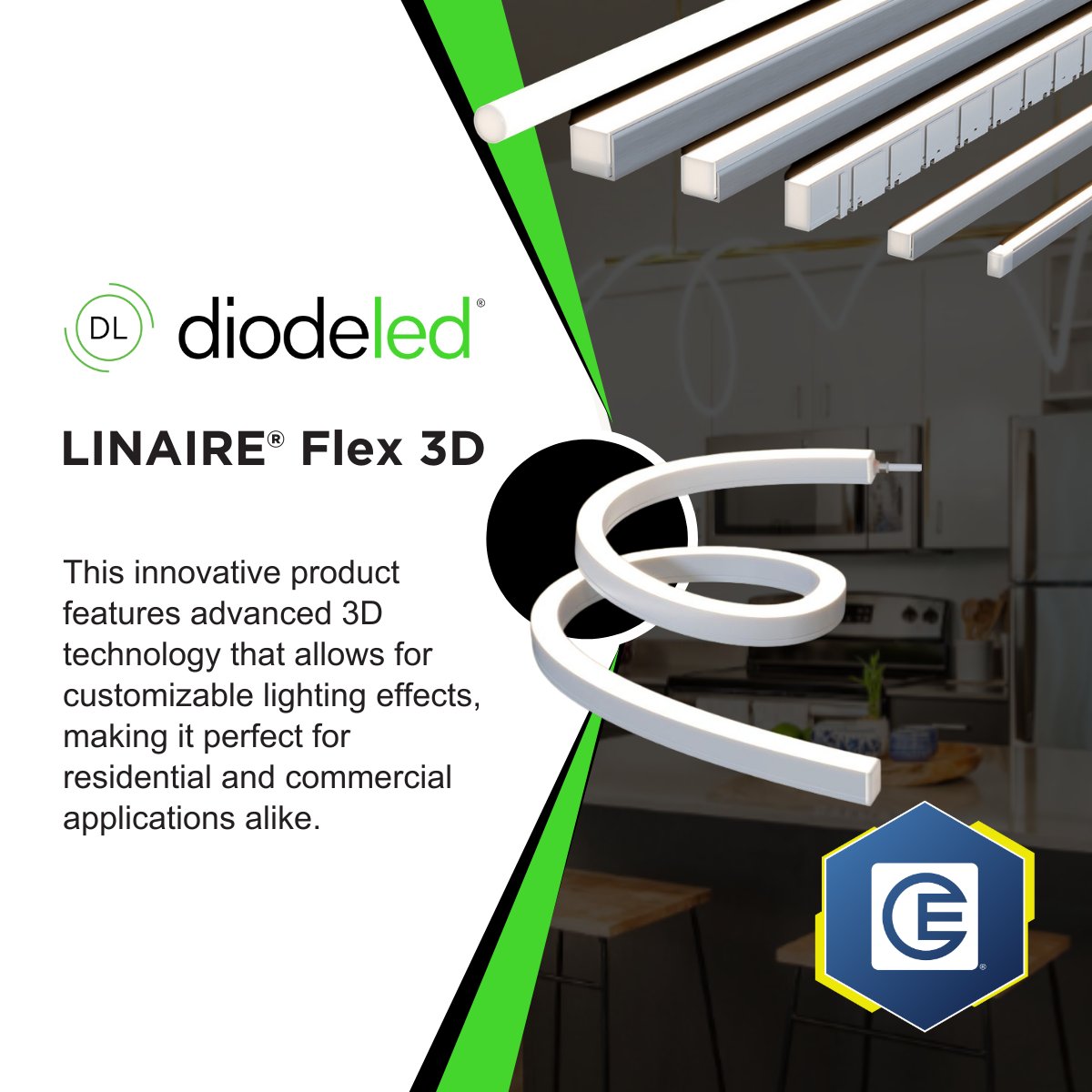 CrescentElectrc's tweet image. The LINAIRE® Flex 3D by Diode LED offers the perfect blend of customization and style. This innovative solution is ideal for both residential and commercial spaces. 

Take your lighting to the next level with advanced 3D technology!  ow.ly/oMLM50UuBNW