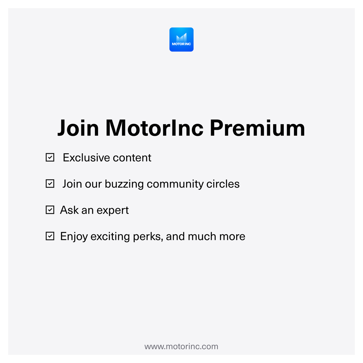 themotorinc's tweet photo. Get MotorInc Premium
Starts at โน50 per month only
Exclusively available on https://t.co/MSve7XqMdX
Exclusive Content. Ask an Expert. Community Circles
#MotorInc #BuiltForYou #AndroidComingSoon https://t.co/P41ZT0osgA
