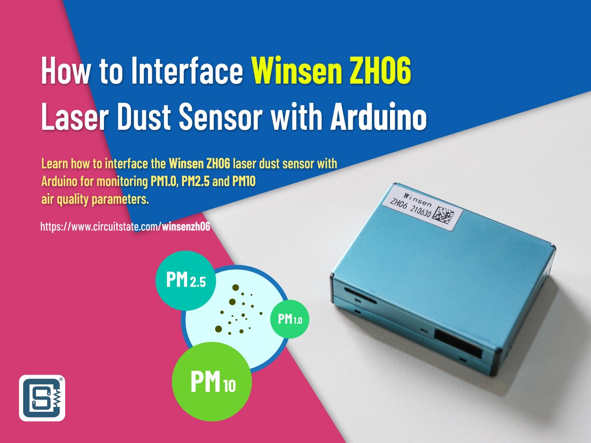 circuitstate's tweet photo. How to Interface Winsen ZH06 Laser Dust Sensor with Arduino
Learn how to interface the Winsen ZH06 laser dust sensor with Arduino for monitoring PM1.0, PM2.5 and PM10 air quality parameters.
https://t.co/g07ixHZdxv
#Winsen #ZH06 #AQI #Arduino #ESP32 #circuitstate https://t.co/lZBi0Tg0CY