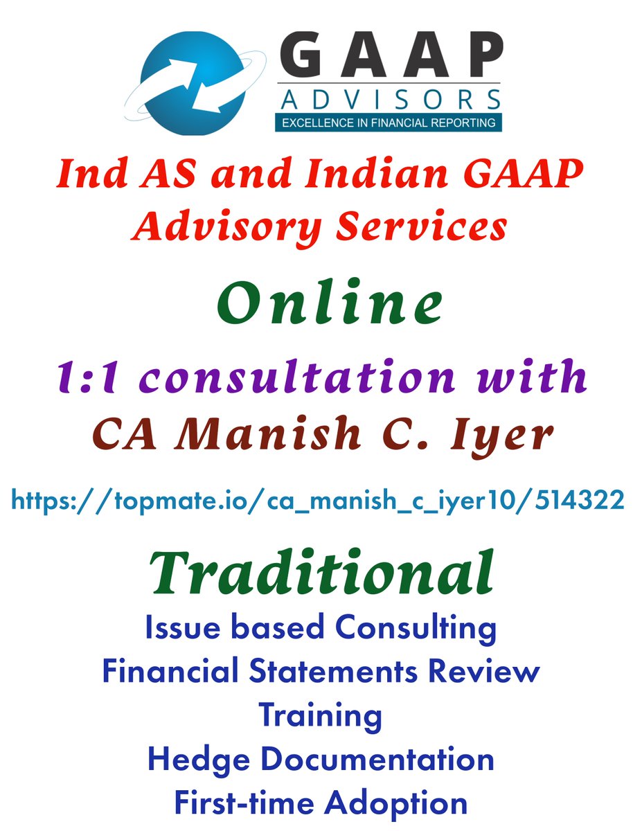 cmanishiyer's tweet image. Responded to Issue Id: 4854 applying following Ind AS:
Ind AS 103 – Business Combinations
No. of Issues in Issue Repository relating to Ind AS 103: 195

#GAAPAdvisors - Enabling Excellence in Financial Reporting