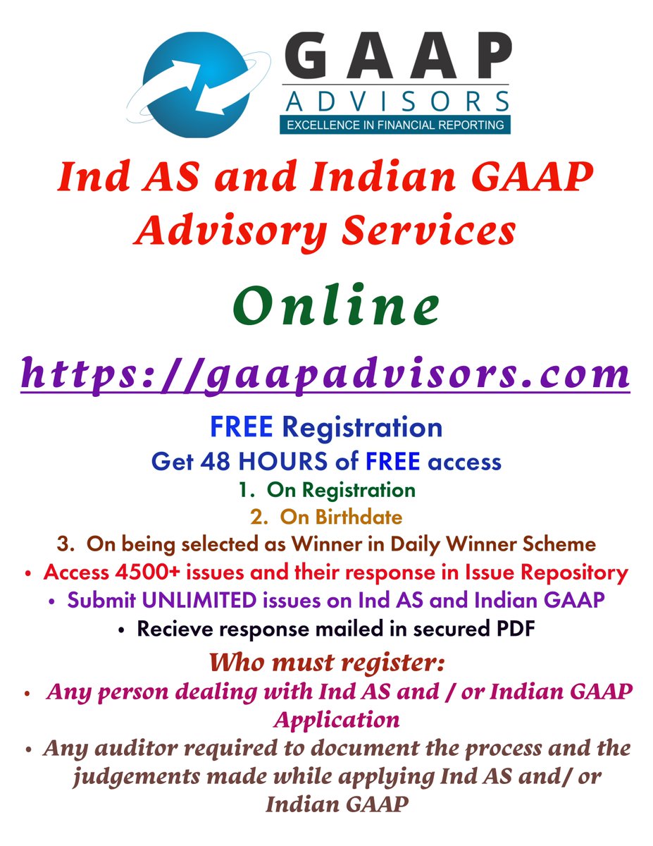 cmanishiyer's tweet image. Responded to Issue Id: 4854 applying following Ind AS:
Ind AS 103 – Business Combinations
No. of Issues in Issue Repository relating to Ind AS 103: 195

#GAAPAdvisors - Enabling Excellence in Financial Reporting