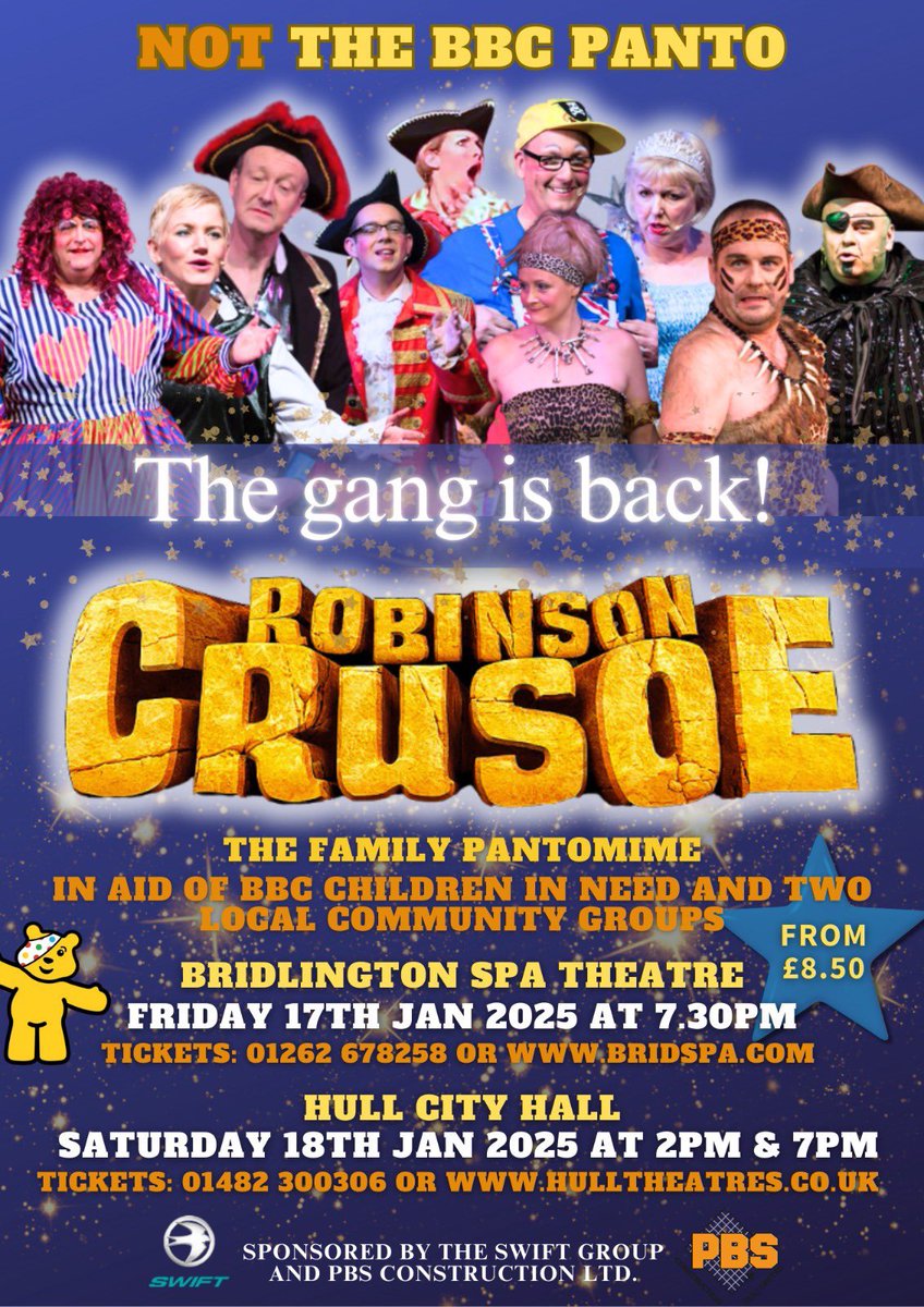 2 weeks to go and the gang will be reunited on stage. We’ve been doing BBC pantos since the year 2000. The last one was in January 2020, so it’s high time you treated yourselves to some laughs with the “NOT the BBC Panto” - possibly the best fun you can have for under a tenner!