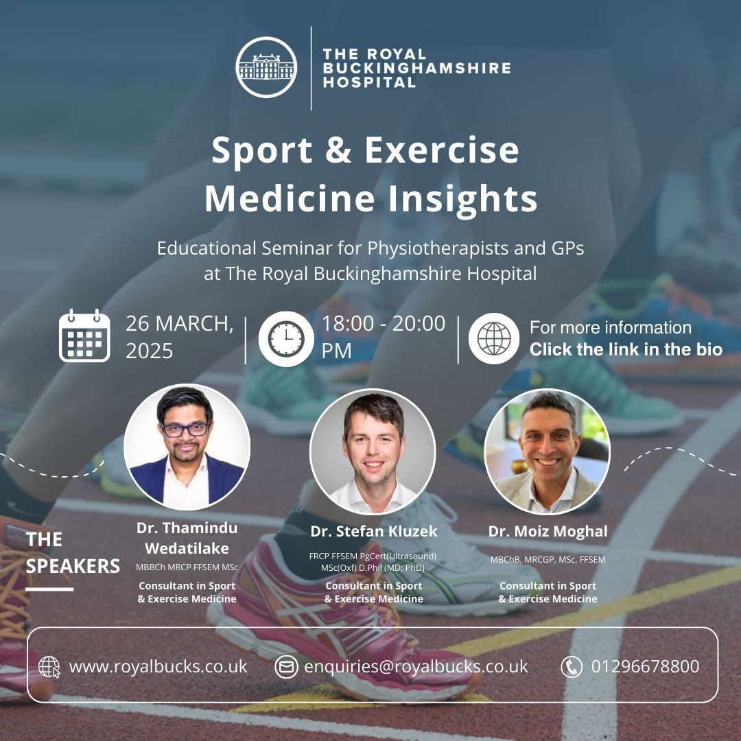 Sport &amp; Exercise Medicine Insights: A Must-Attend Event for GPs and Physiotherapists! 🏋️‍♀️

Hear directly from leading Sport &amp; Exercise Medicine consultants as they share their knowledge and strategies to enhance patient care and outcomes.

#SportMedicine #GPs #Physiotherapists