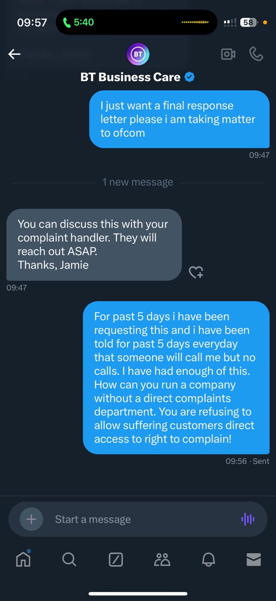 Hassan_SC_'s tweet photo. @Ofcom Please do an investigation into how bt handle complaints and refuse xustomer access to complaint department in an aim to hide their mistakes. @btbusinesscare @BTBusiness @BBCWatchdog https://t.co/HEa3rnVo5V