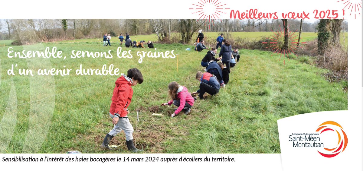 Philippe Chevrel, président de <a href="/CC_StMeenMtb/">Communauté de communes Saint-Méen Montauban</a>, les vice-présidentes, les vice-présidents, les membres du conseil communautaire et les agents vous souhaitent une très bonne année 2025 !