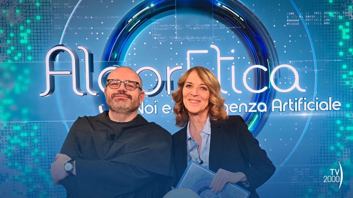 🔴Novità su #Tv2000 da sabato 11 gennaio

'Algoretica - Noi e l'intelligenza artificiale' è il nuovo programma che svela le opportunità dello sviluppo dell’Ai nella vita quotidiana mettendo a fuoco rischi e implicazioni etiche e sociali.
📺Con <a href="/Monicamondo/">Monica mondo</a> e Padre <a href="/paolobenanti/">Paolo Benanti</a>