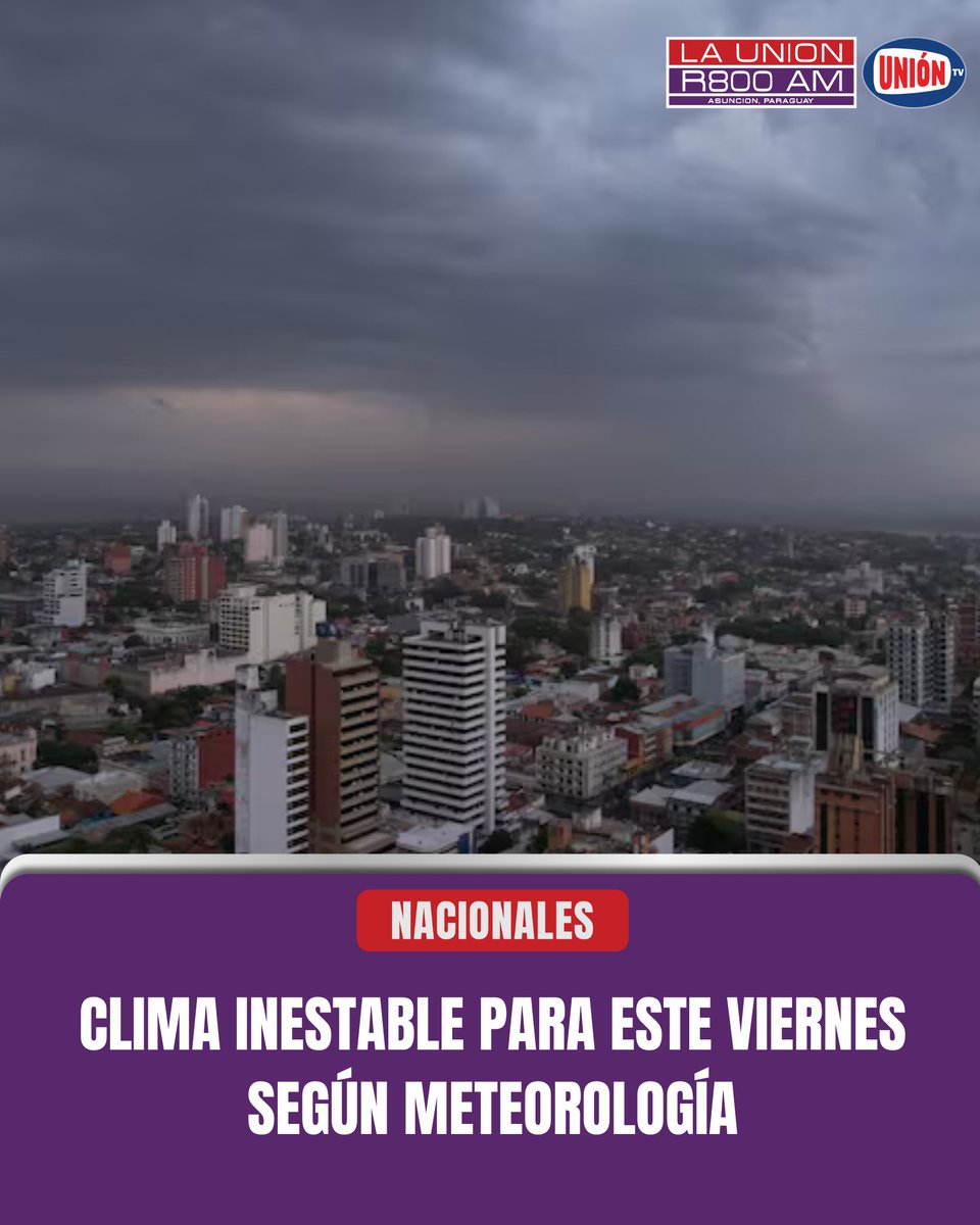 ⛈️Según el boletín de la Dirección de Meteorología, se prevé una jornada calurosa con cielo mayormente nublado, vientos variables, chaparrones y ocasionales tormentas eléctricas. 

🌡️ Las temperaturas seguirán altas, con una máxima de 33° a 35 °C en todo el país.