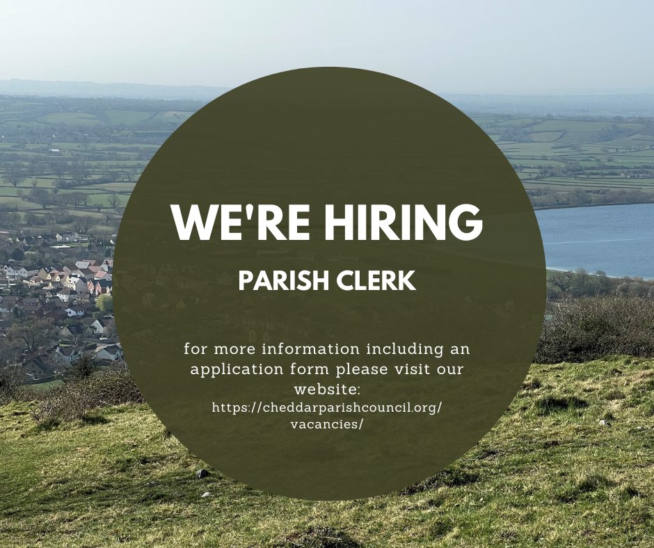 Exciting opportunity! Cheddar Parish Council is seeking a Parish Clerk to join our dedicated team. Visit our website for more information and to apply:
cheddarparishcouncil.org/vacancies/