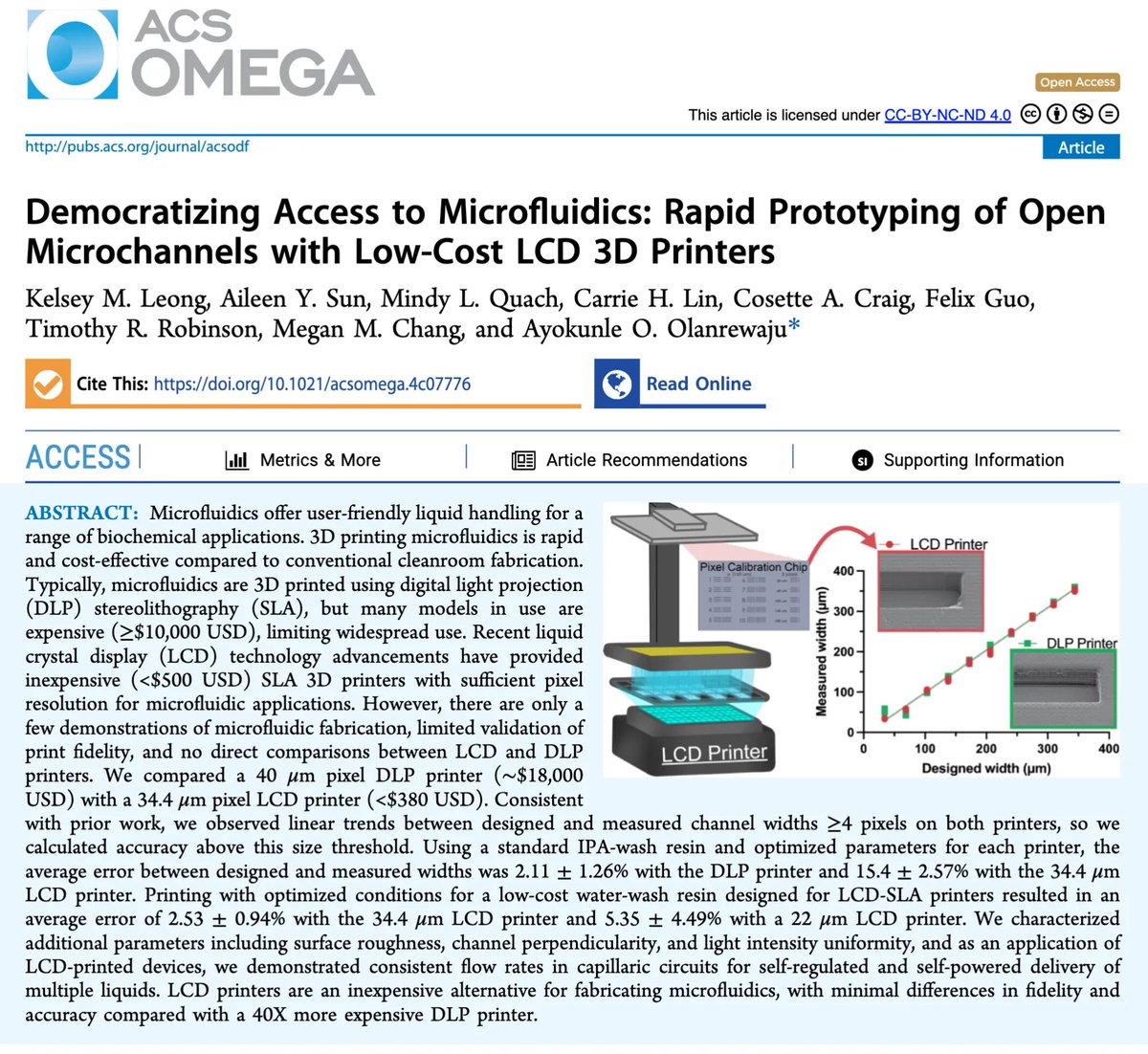Adriano Aguzzi (@adrianoaguzzi) on Twitter photo A remarkable study by the lab of <a href="/AyokunleOlan/">Ayokunle Olanrewaju</a> (who has been incredibly helpful). Microfluidics with a $400 instrument, no need for a cleanroom. A remarkable study by the lab of <a href="/AyokunleOlan/">Ayokunle Olanrewaju</a> (who has been incredibly helpful). Microfluidics with a $400 instrument, no need for a cleanroom.