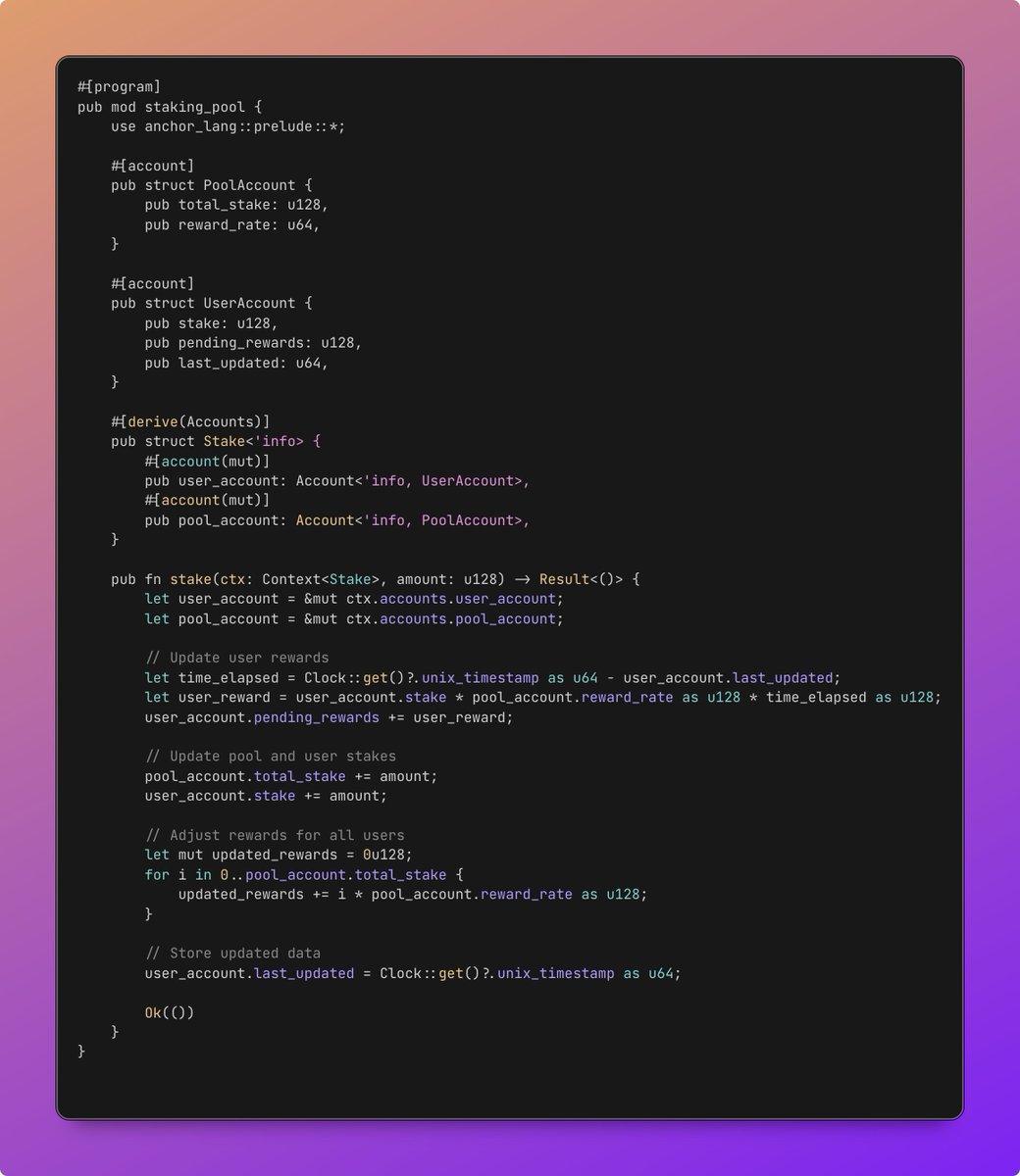 Securrtech's tweet image. 🔎 Think you’re a Web3 security expert? Let’s put your RUST skills to the test.

Here’s a snippet of code for wallet integration. Can you spot the vulnerability?