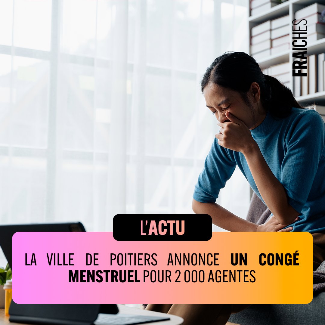 L'ACTU DU JOUR 👇

La ville de Poitiers a annoncé la mise en place d’un congé menstruel dès le 1er janvier 2025 pour ses 2 000 agentes. 

#congémenstruel