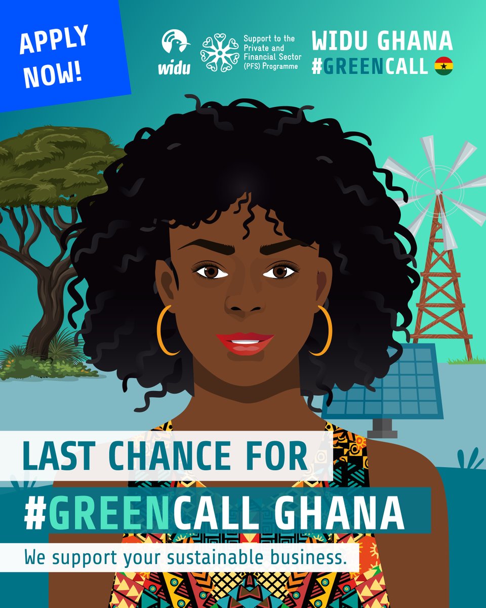 🚨 Only 1 weekend left to apply for the #GreenCall in Ghana! 
Don’t miss your chance to boost your business with our #GreenGhana Thematic Call. Applications close on 6 Jan 2025.
🌟 Apply now: tinyurl.com/3z8xs5sd

#WIDUafrica #Sustainability #GreenEntrepreneurship #Ghana