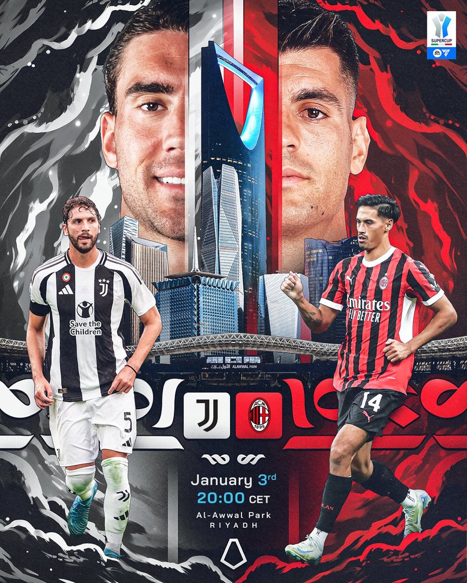 Qui va rejoindre l’#Inter en finale de Supercoppa ce soir entre la #Juventus ⚪️⚫️ et le #Milan 🔴⚫️ ?

Thiago Motta veut une victoire pour bien lancer la nouvelle année alors que Conceiçao veut réussir ses débuts en rossonero.

#JuveMilan #Supercoppa