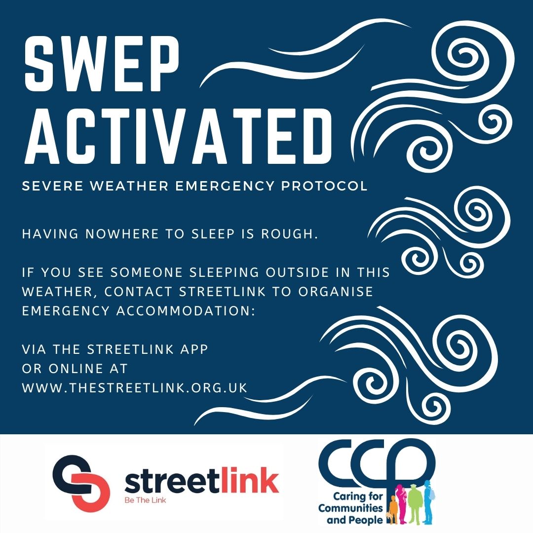 ❄ Our <a href="/CCPCharity/">CCP</a> night shelters are opening in all Worcestershire districts again tonight 3rd, tomorrow 4th, 5th and 6th January.  If you see someone sleeping rough please help to link them with local support by referring to
<a href="/StreetLink_/">StreetLink</a>

📷
<a href="/myworcester/">Worcester City Council</a>

#WorcestershireHour