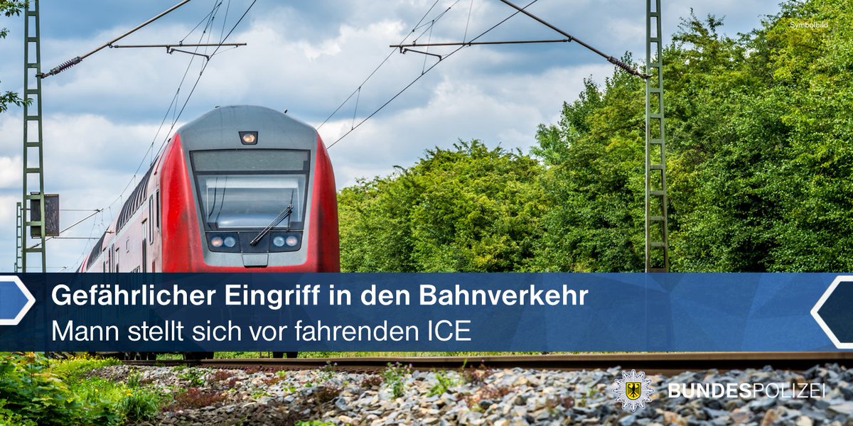 bpol_bw's tweet image. Ein 53-Jähriger begab sich auf Höhe #Ketsch (Rhein-Neckar-Kreis) in den Gleisbereich. Der Triebfahrzeugführer eines ICE erkannte den Mann im Gleis und leitete eine Schnellbremsung ein. Kurz vor dem Zusammenprall sprang der Mann zur Seite.

Mehr dazu: presseportal.de/blaulicht/pm/1…