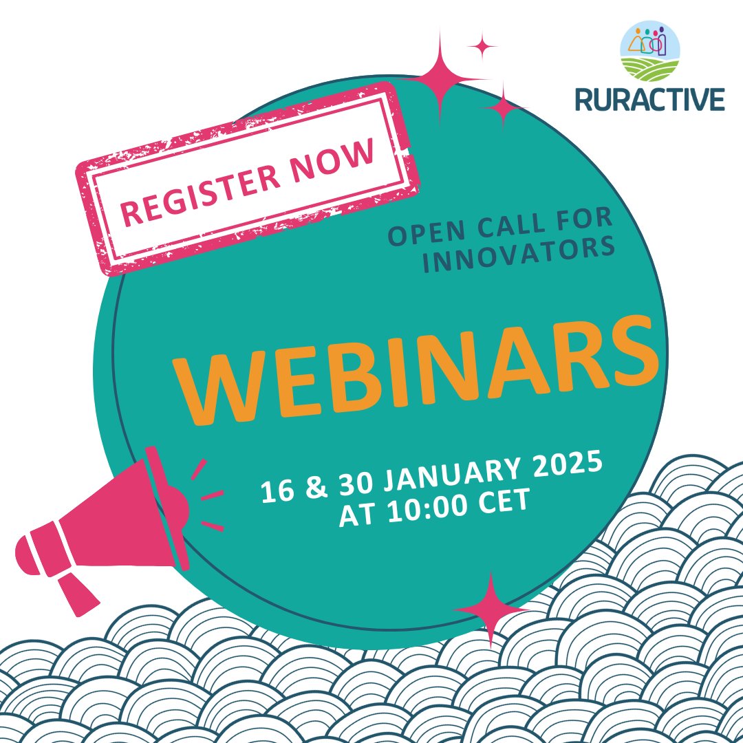 🌟 It's time to register! join the RURACTIVE Open Call Webinars! 🌟
🔍 Learn about our Open Call, application tips &amp; how you can make a real impact!
📅 16th &amp; 30th January 2025
Register here: tinyurl.com/p5pn8w9t &amp; tinyurl.com/42wwhrf3
👉 ruractive.eu/open-call-for-…