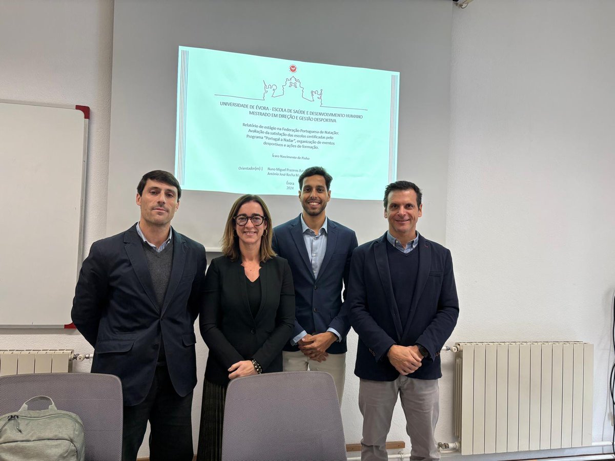 🎓 Mestrado em Direção e Gestão Desportiva 🎓

🧠Ícaro Nascimento de Pinho

🎯Relatório de estágio na Federação Portuguesa de Natação: Avaliação da satisfação das escolas certificadas pelo Programa “Portugal a Nadar”, organização de eventos desportivos e ações de formação