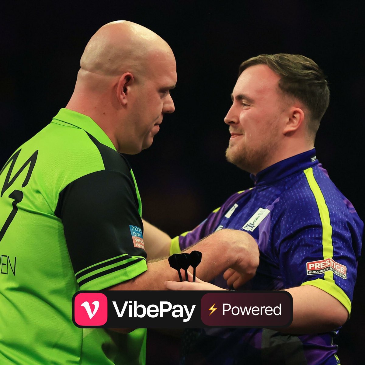 The people at <a href="/VibePay/">VibePay</a> will giveaway £100 to 3 different people if a 9 darter is hit during the world final between Luke Littler and MVG. 

To enter simply Retweet and follow: <a href="/VibePay/">VibePay</a>