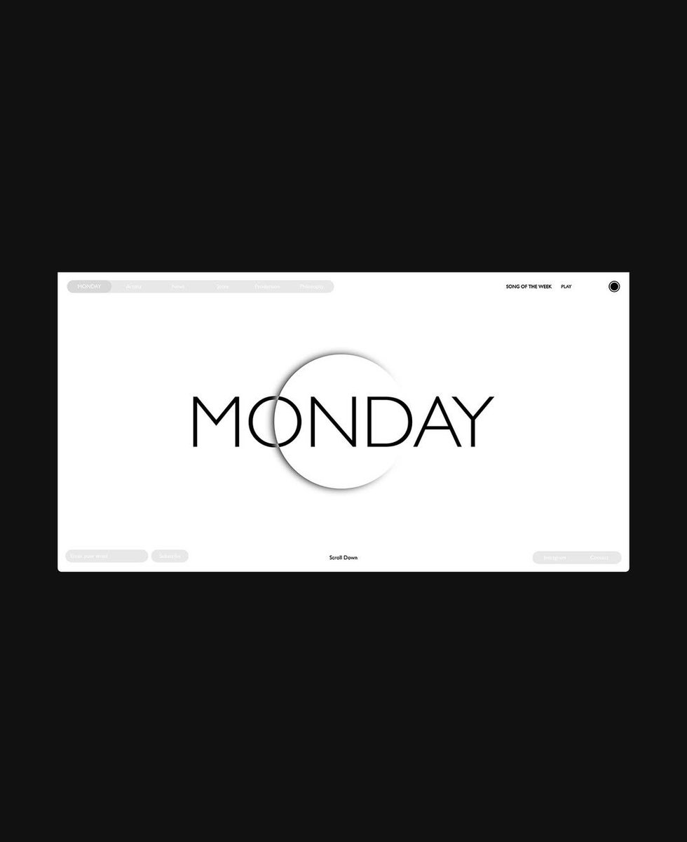 openstatemnt's tweet image. Recent web development for Monday Artists — a premier international management agency that represents creatives in New York, Paris, London and Los Angeles.
—
See live → mondayartists.com
Design by @PlusMurs