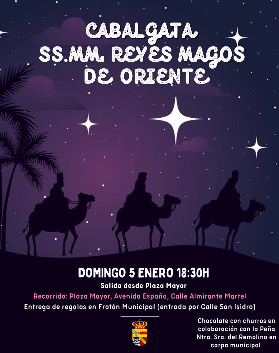 👑Cabalgata de SS.MM. los Reyes Magos de Oriente👑

Más información: elmolar.org/noticias/cabal…