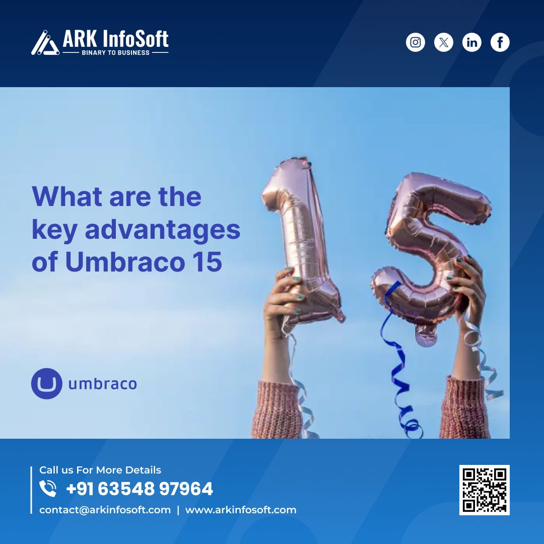 Key Advantages of Umbraco 15:
Enhanced performance, headless CMS support, and intuitive interface streamline content management, while robust security, cloud readiness, and multi-language capabilities boost scalability and efficiency. 

For more details; linkedin.com/posts/ark-info…