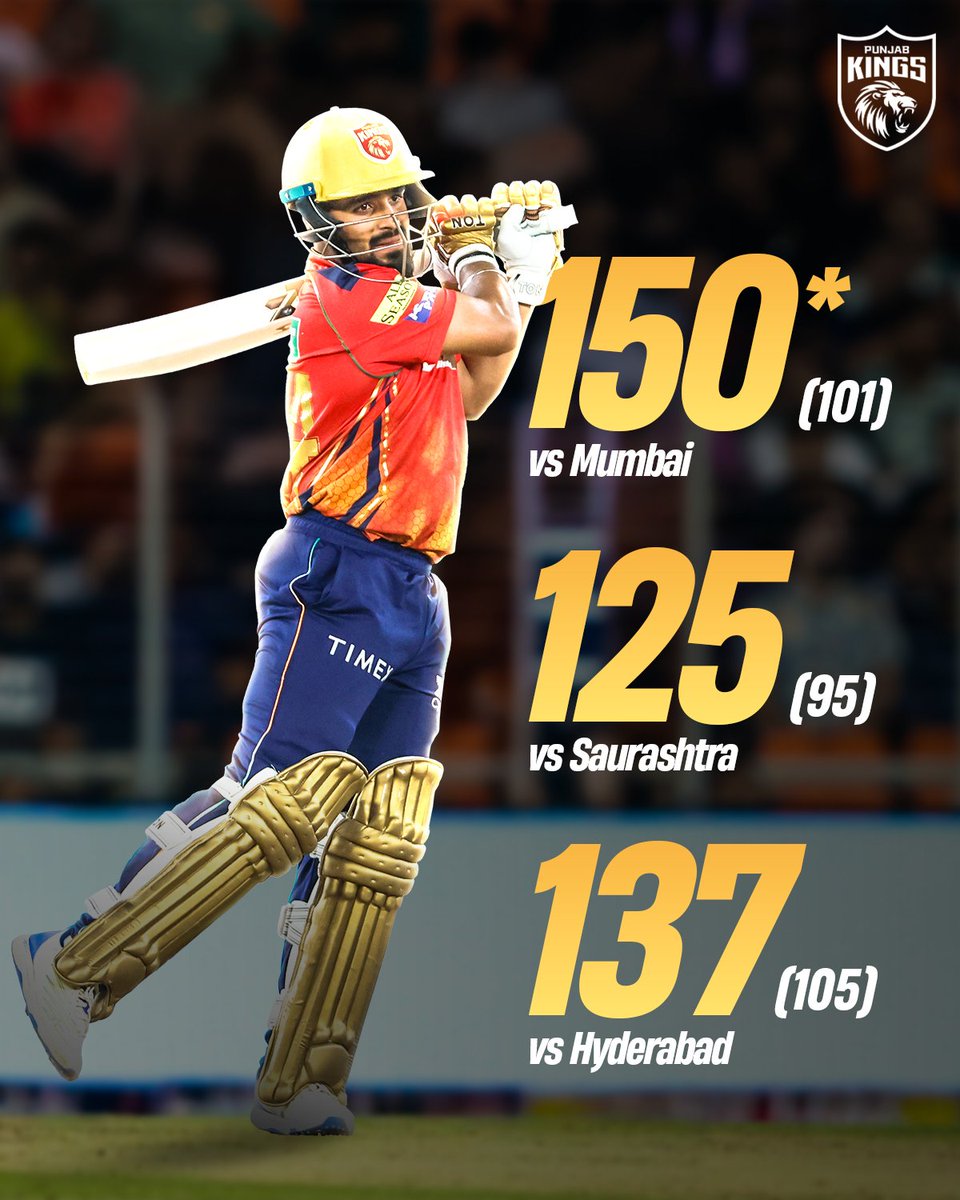 PunjabKingsIPL's tweet image. 🆕 year ➡️ same 𝐏𝐑𝐀𝐁𝐇! 🔥

3️⃣rd consecutive 💯 in #VijayHazareTrophy for sadda 🦁! 🌟

#PrabhsimranSingh #SaddaPunjab #PunjabKings