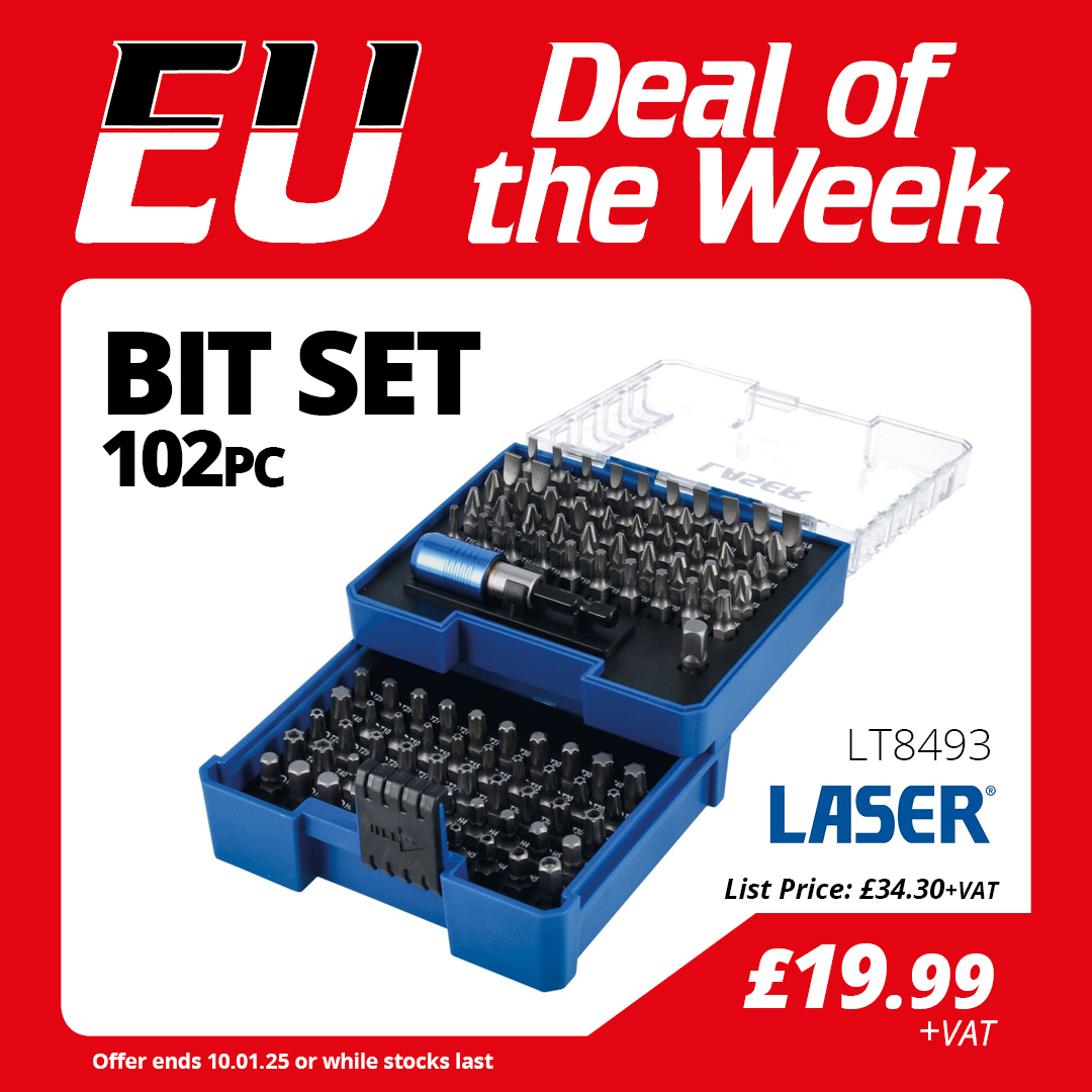 EULinco's tweet photo. Pick up this 102pc set of screwdriver bits, including Phillips, Flat, PzDrive, Hex and Star* (including standard and tamperproof) profiles, for just £19.99+VAT! 🔧

Contact us for more details: https://t.co/BcZRSKwY5J
Offer ends 10.01.2025! Not valid at Linco branches. https://t.co/b1HeE9UKNh