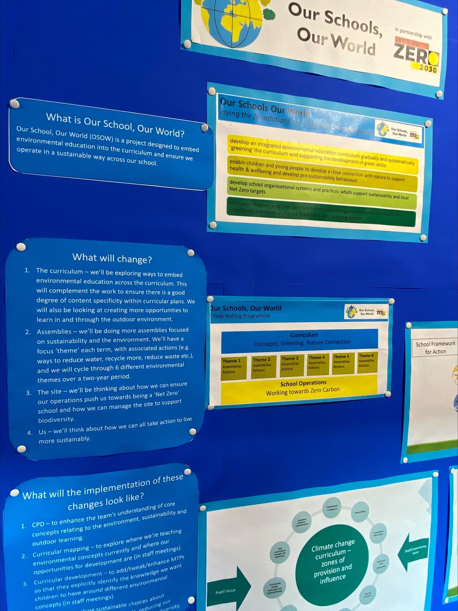 The Our School, Our World board is taking shape. We're so excited to be taking part in such an exciting whole school project! <a href="/EcoSchoolsLCC/">Sustainable Schools Leicester</a>